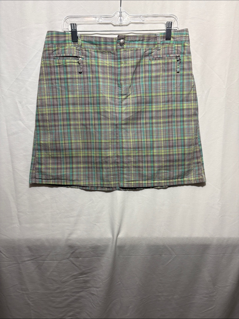 Christopher & Banks Pastel Plaid Skort in Mint Green and Lavender